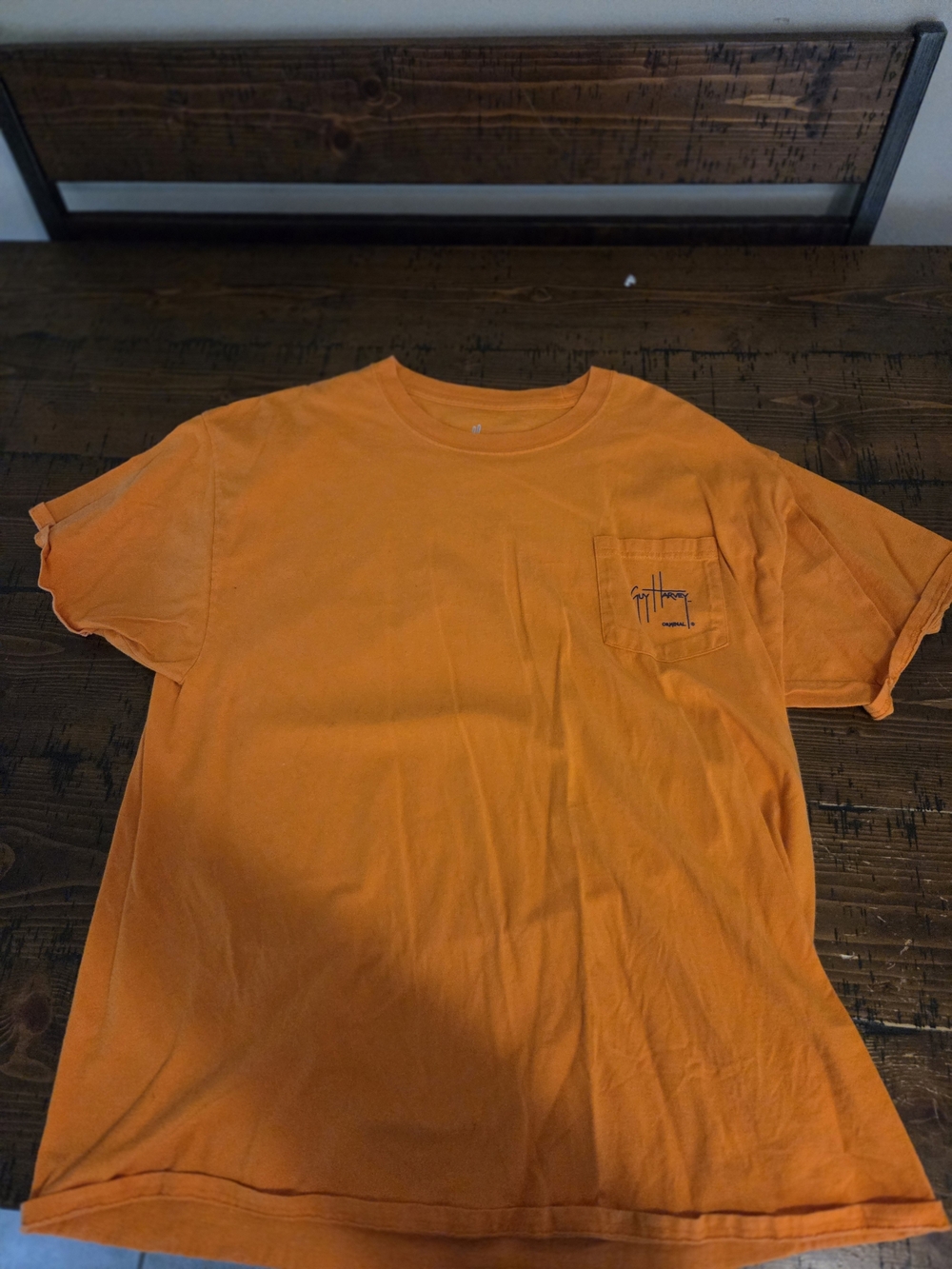 Guy Harvey Orange Short Sleeve Pocket Tee